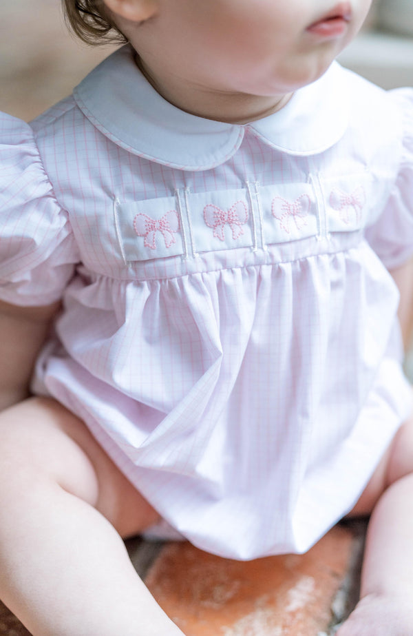 Ruth Ribbon Bubble- Pink Windowpane