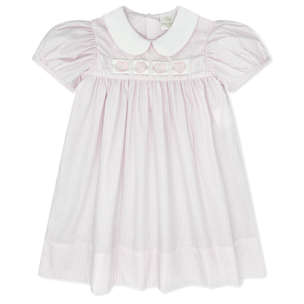 Ruth Ribbon Dress- Pink Windowpane