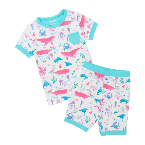 Painted Sealife Bamboo Pajama Set