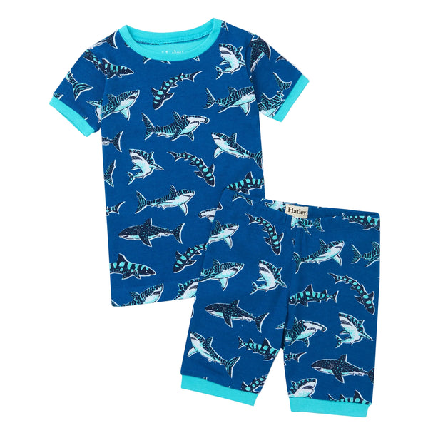 Patterned Sharks Cotton Pajama Set
