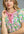 Floral Tiered Puff Sleeve Dress- Green Mix