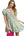 Floral Tiered Puff Sleeve Dress- Green Mix