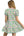 Floral Tiered Puff Sleeve Dress- Green Mix