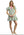 Floral Tiered Puff Sleeve Dress- Green Mix