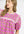 Mix Floral Ruffle Yoke Puff Sleeve Blouse- Pink Mix