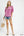 Mix Floral Ruffle Yoke Puff Sleeve Blouse- Pink Mix