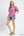Mix Floral Ruffle Yoke Puff Sleeve Blouse- Pink Mix