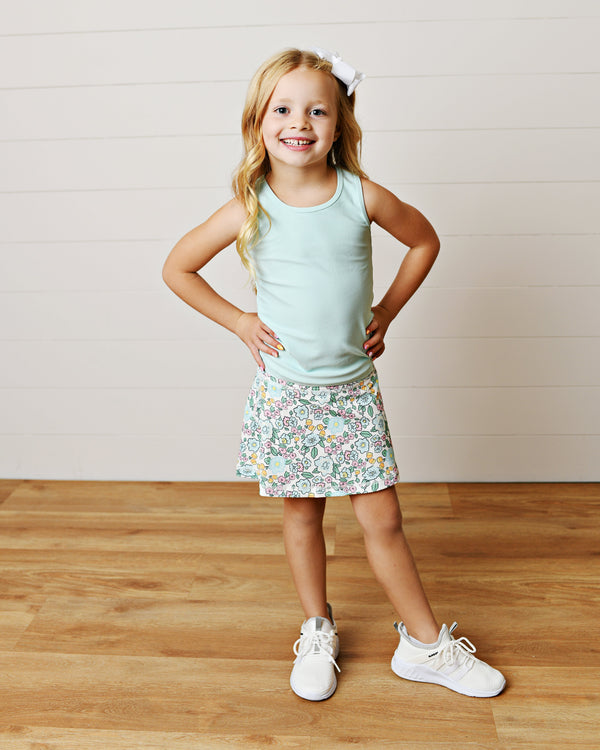 Aqua Bloom Tennis Skort