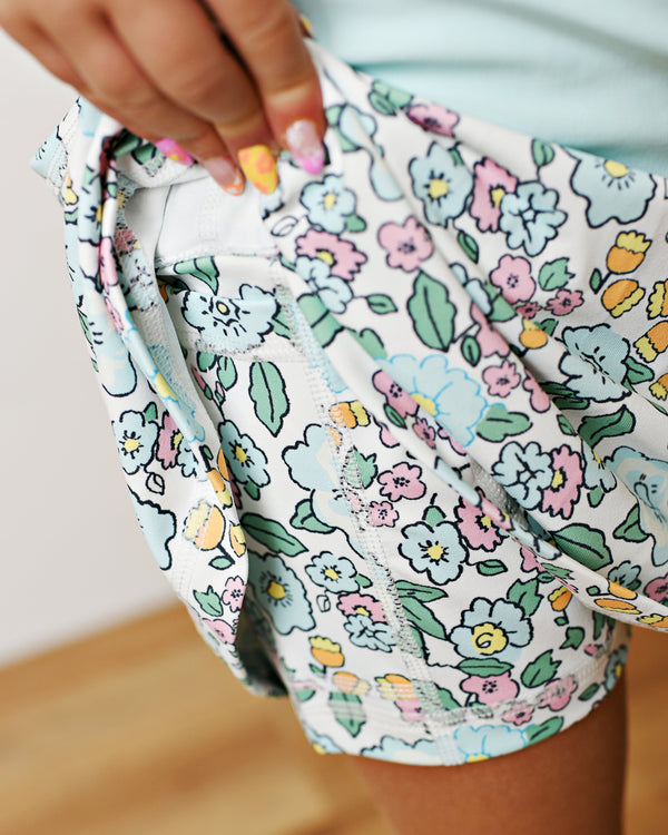 Aqua Bloom Tennis Skort