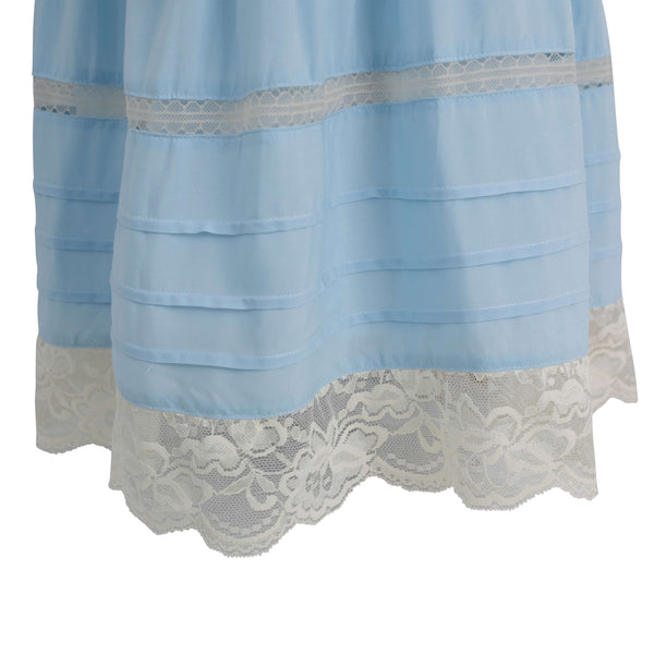 Blue/Ecru Lace Sleeve Heirloom Dress