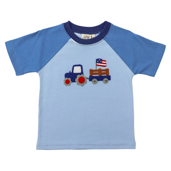 Tractor Wagon w/ Flag Shirt