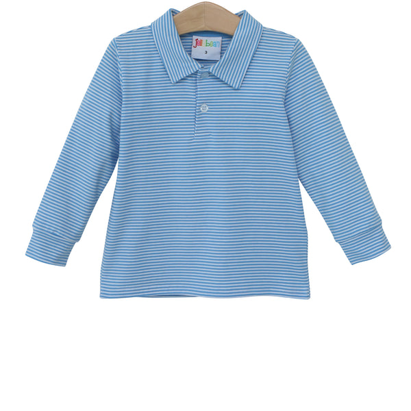 Michael Polo LS- Cornflower Blue Stripe