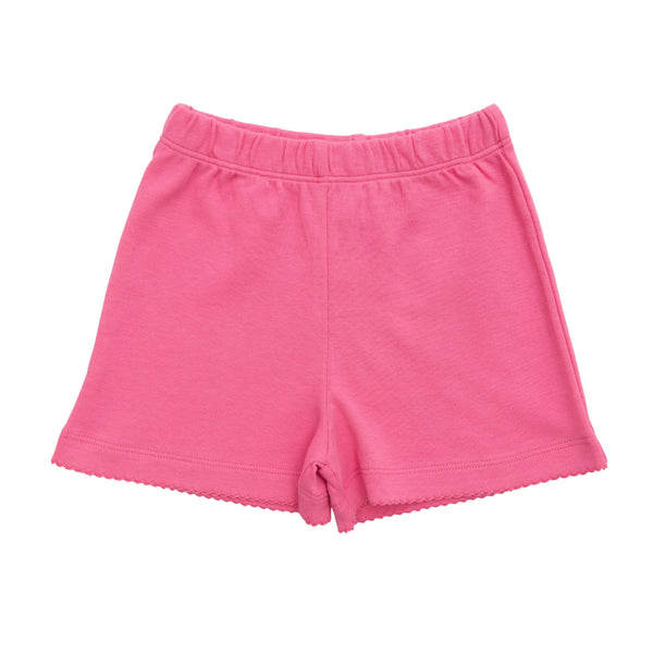 Picot Trim Shorts- Hot Pink