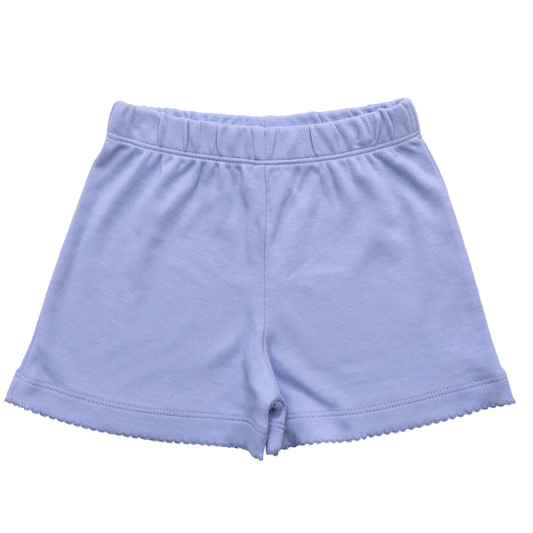 Picot Trim Shorts- Sky Blue