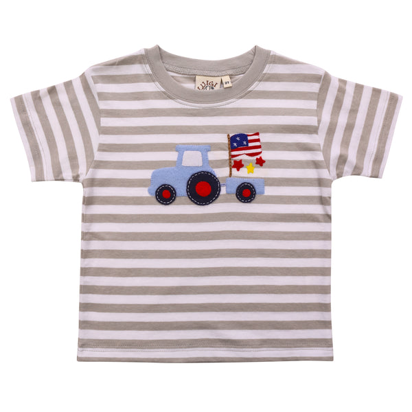 Tractor & Wagon w/ Flag Shirt