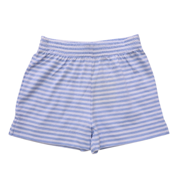Sky Blue Stripe Jersey Shorts