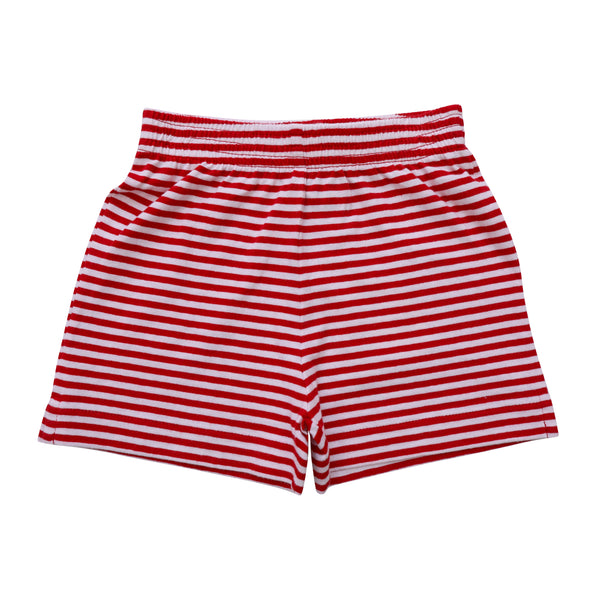 Red Stripe Jersey Shorts