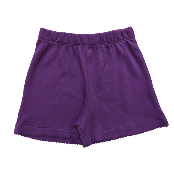 Picot Trim Shorts- Purple