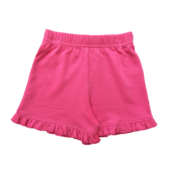 Interlock Ruffle Shorts- Hot Pink