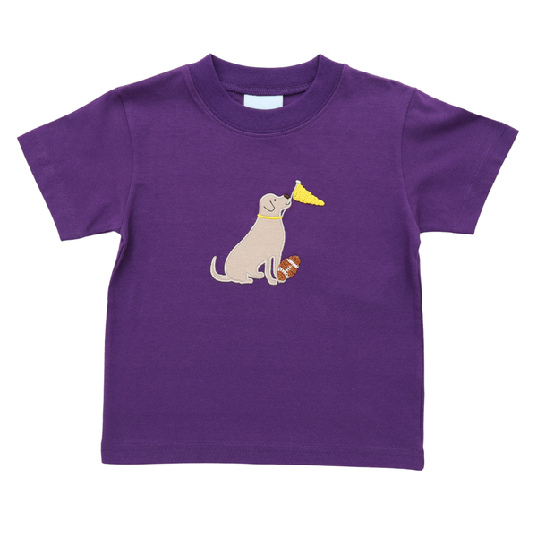 Touchdown Pup T-Shirt- Purple/Yellow