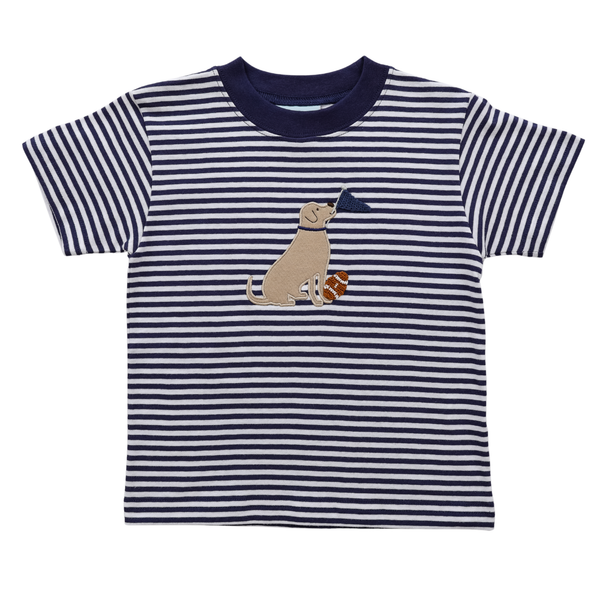 Touchdown Pup T-Shirt- Navy Stripe