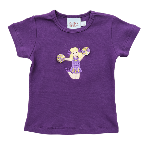 Cheerleader Shirt- Purple/Yellow