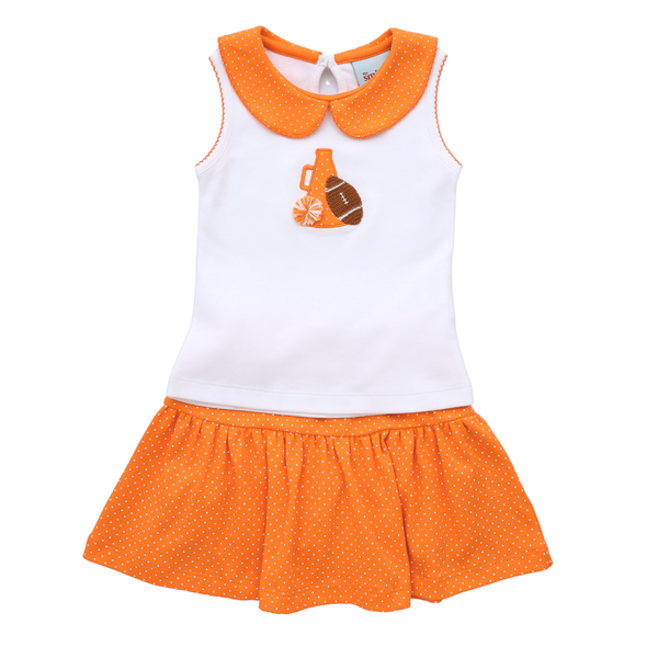 Team Spirit Skort Set- Orange Polka Dot