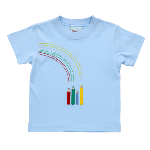 Crayon Rainbow Shirt- Blue