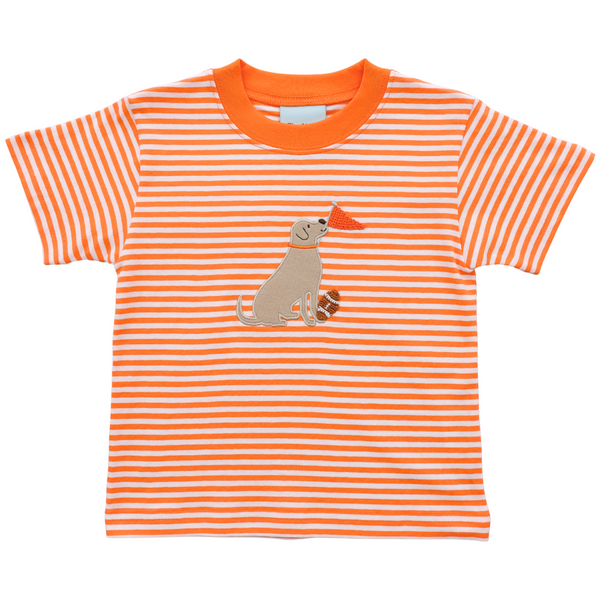 Touchdown Pup T-Shirt- Orange Stripe