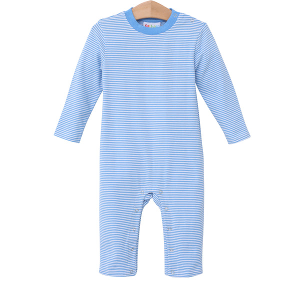 James Romper- Cornflower Blue Stripe