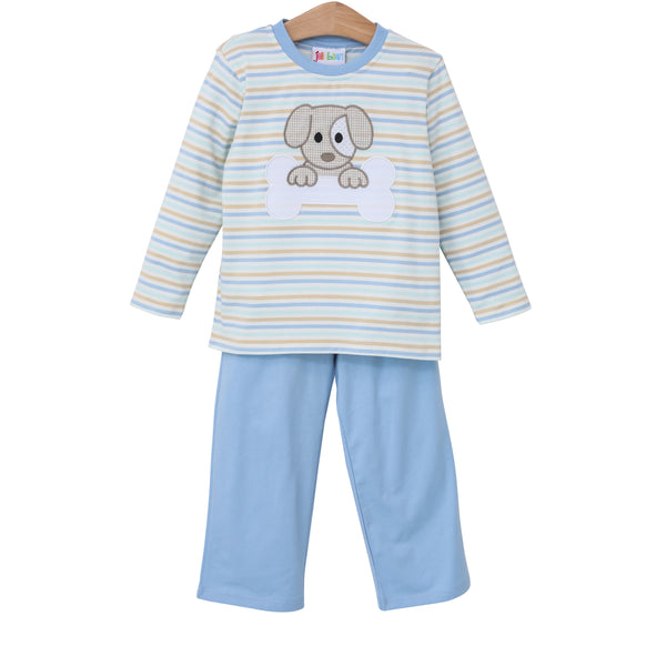 Puppy Applique Pants Set