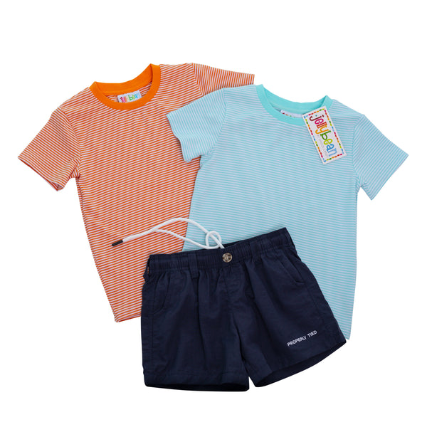 Graham Shirt- Aqua Stripe