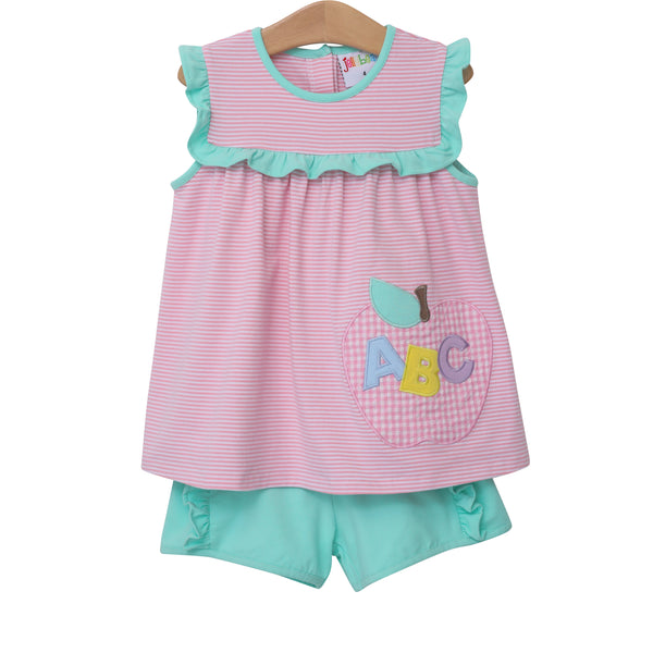ABC Apple Ruffle Short Set