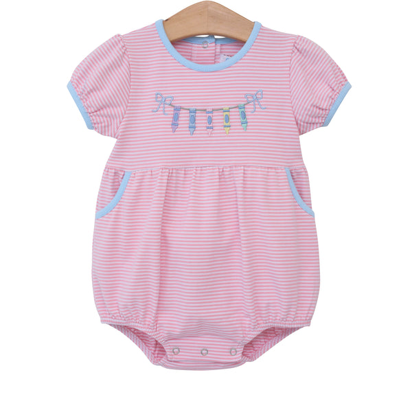 Crayon Embroidery Bubble- Pink