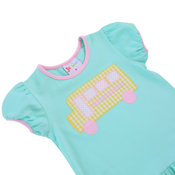 School Bus Ruffle Short Set
