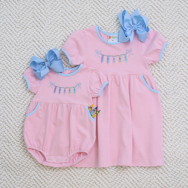 Crayon Embroidery Bubble- Pink