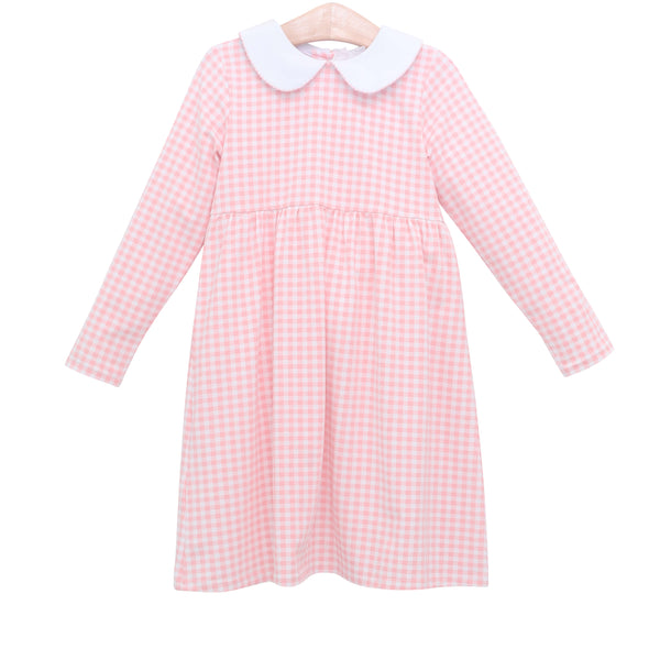 Charlotte Long Sleeve Dress- Pink Gingham