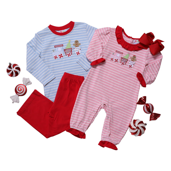 Jolly Train Ruffle Romper