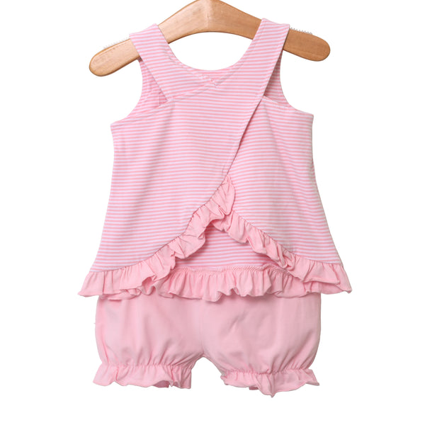 Swing Back Bloomer Set- Light Pink Stripe