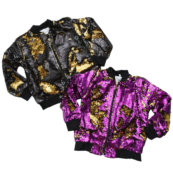 Black & Gold Reversible Sequin Jacket