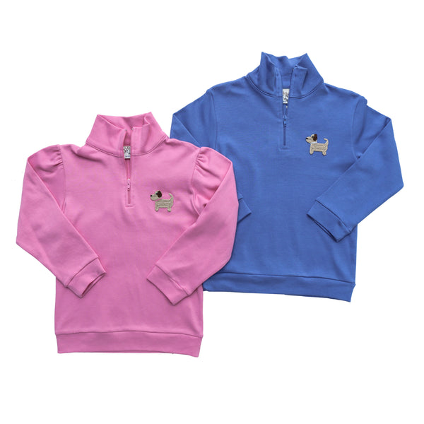 Crochet Puppy 1/4 Zip Jacket- Pink