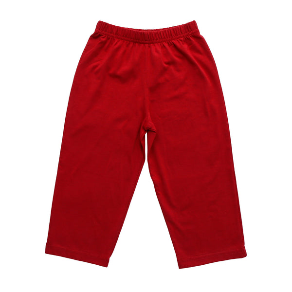 Jersey Solid Pants- Deep Red
