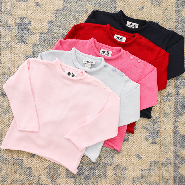 Jersey Rollneck Sweater- Red