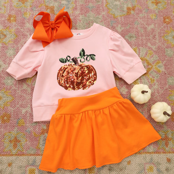 Sequin Pumpkin Puff Shirt