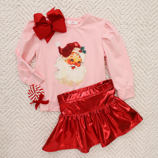 Santa Sequin Hat Shirt