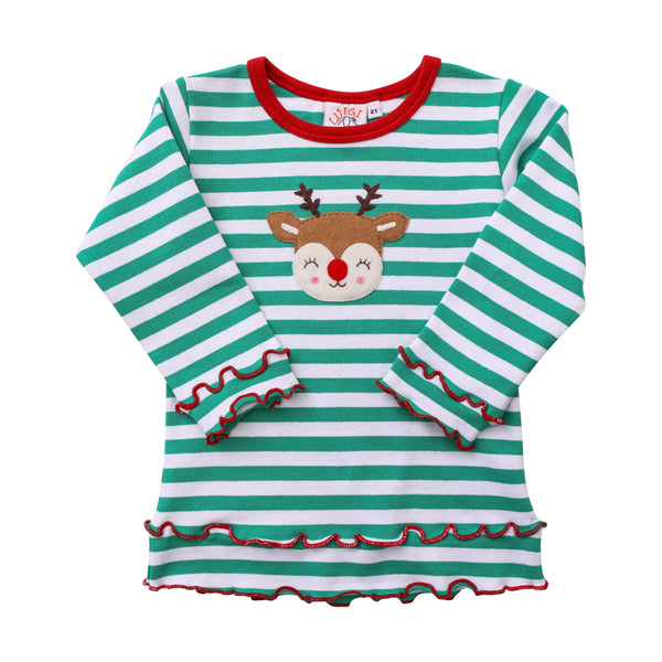 Reindeer Ruffle Top