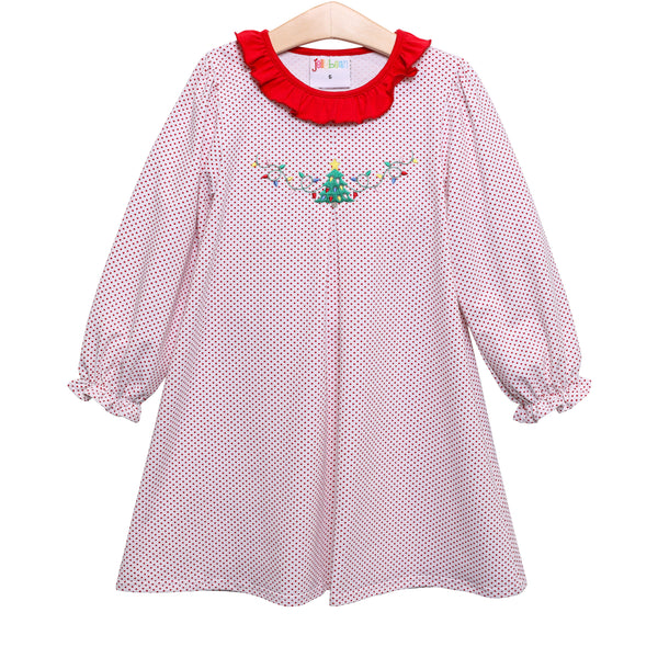 Christmas Tree Embroidery Dress