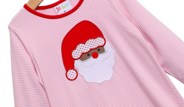 Santa Face Applique Dress (Dark Skin)