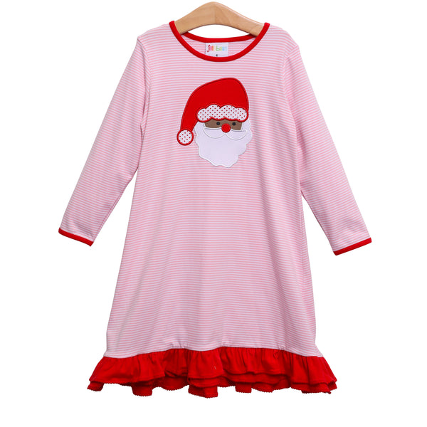 Santa Face Applique Dress (Dark Skin)