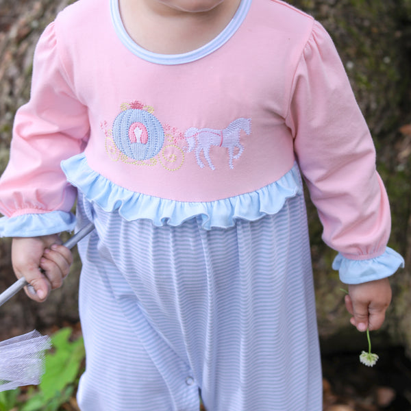Princess Carriage Embroidery Romper